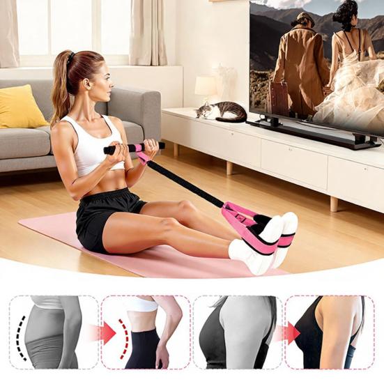 Pedal Resistance Band with Handle Yoga Sit-up Exerciser Pull Rope Men Women Abdomen Waist Arm Leg Core Training Workout Equipment