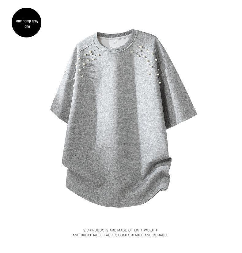 2026 Men's Beaded Summer Short Sleeve T-Shirt & Shorts Set