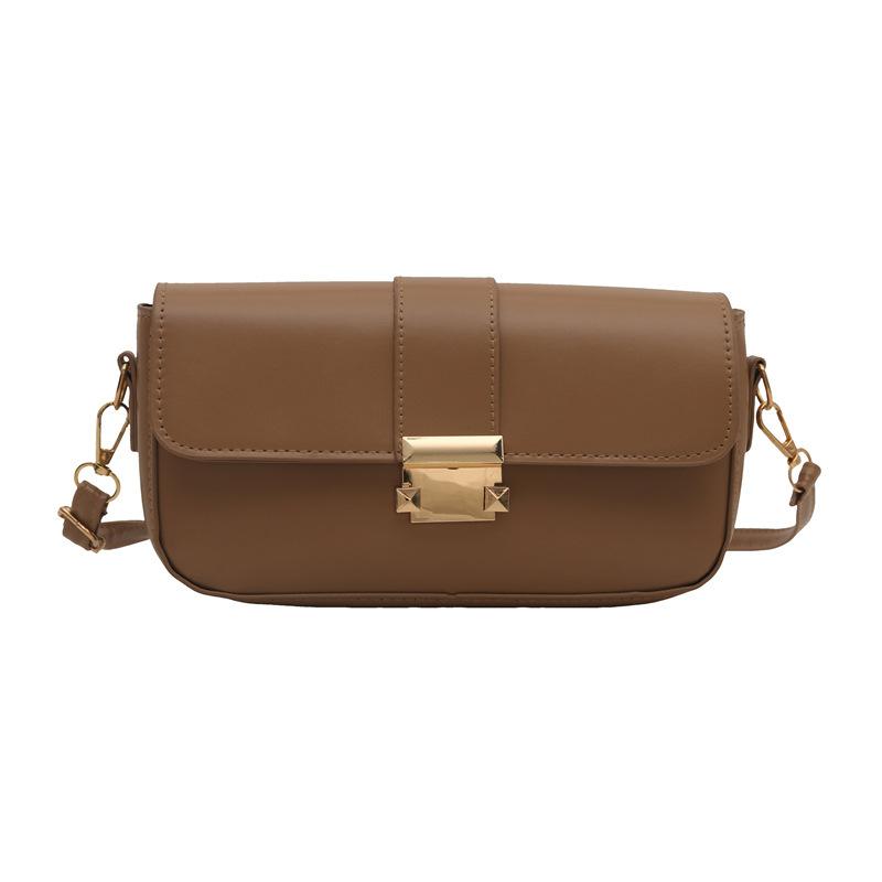 French Temperament Small Square Bag Underarms New Solid Color Beautiful Korean Style Shoulder Bag Women's Commuting Simple Crossbody Bag