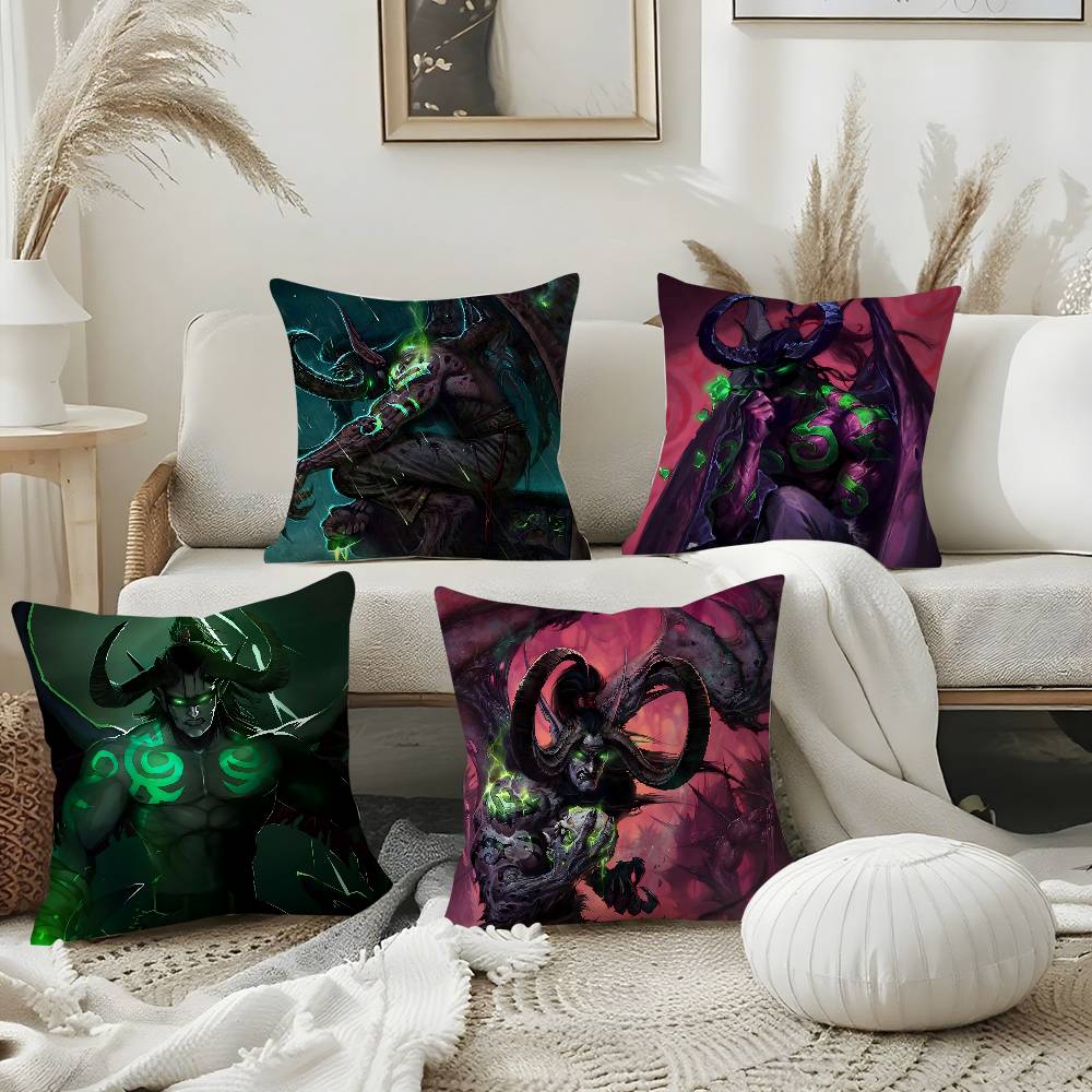 Warcrafts Of World W-Wow Pillow Case Home Dorm Chair Back Short Plush Double-Sided Printing Office Nap Time Cushion Cover