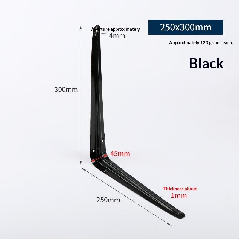 Triangular L Shaped Wall Mounting Bracket Corrosion Resistant Metal Support Bracket Black White for Garage Tool Shelf Organization