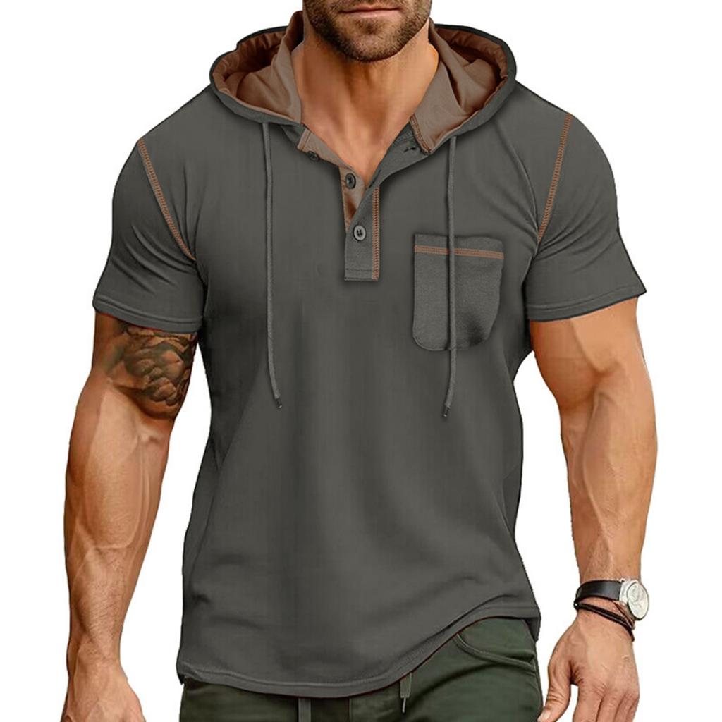 Men's Short-sleeved T-shirt With Hood And - Jacket - Summer Outdoor Top