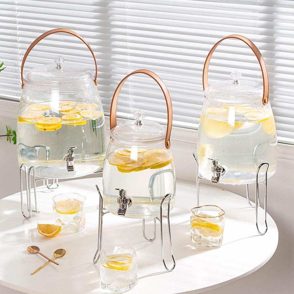 Water Kettle With Faucet Beverage Dispenser Cold Juice Lemonade Drinks Bucket Liquid Storage Tank Outdoor Fridge Organizer