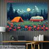 2D Plane, 1 Tent, Van, Flowers, Night Sky Pattern, Suitable for Indoor and Outdoor Celebrations