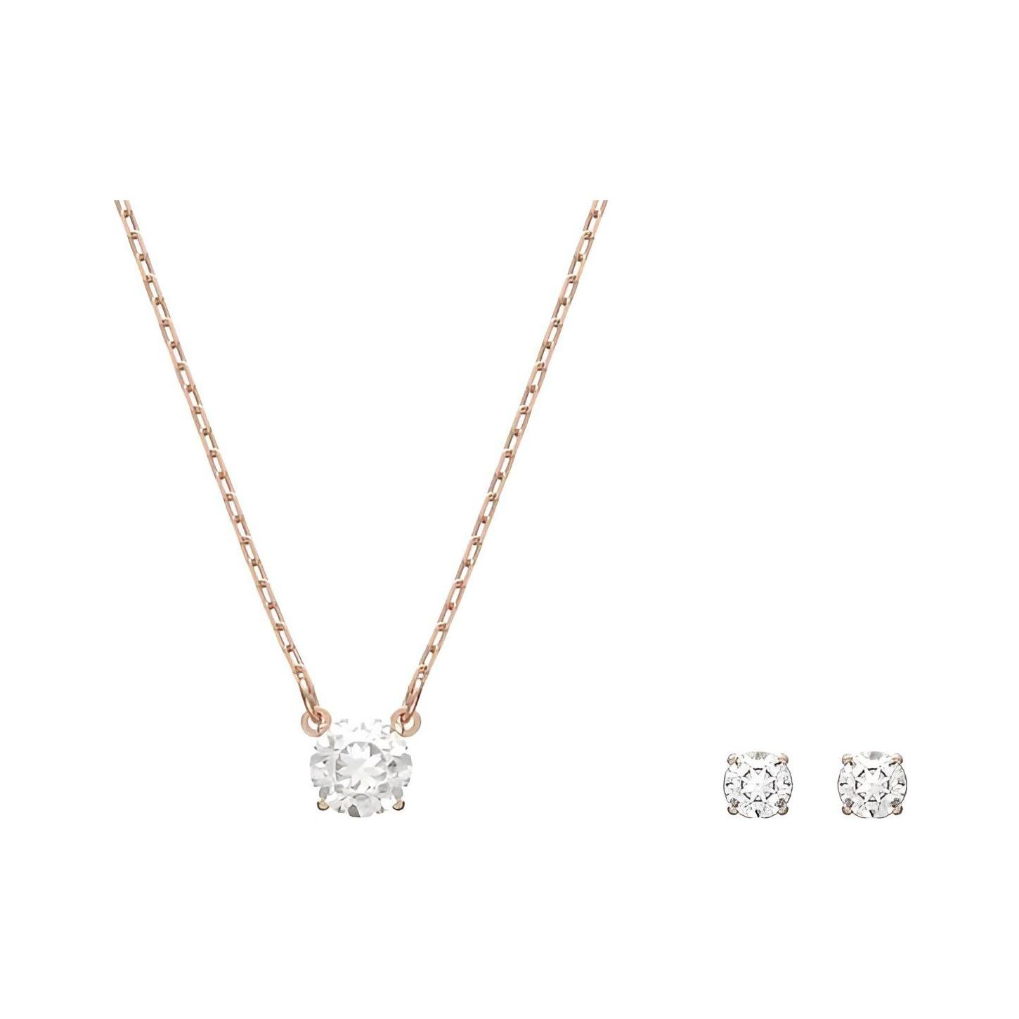 Swarovski Stilla Attract Series Starry Sparkling Round Multi-Faceted Cut Crystal Necklace Women necklace 5616233 Box (Random Color)