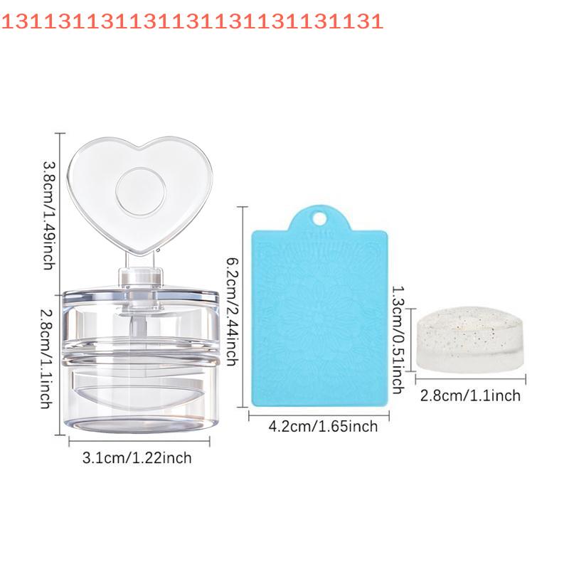 Heart-shaped Nail Stamper With Scraper Jelly Silicone Head Stamp for French Nails Printing Nail Art Stamping Plate Manicure