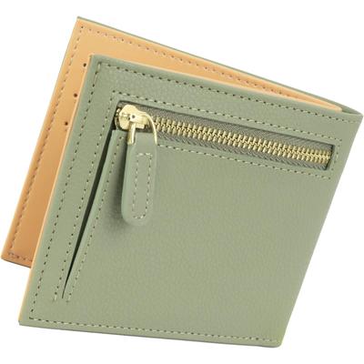 RafiCaro Slim Bifold Geldbörse für Großes Rindsleder Beliebtes YKK Mini Olive Damen, Kapazität, Kompakt, Schlank, Leder, Reißverschluss, Geldbörse,