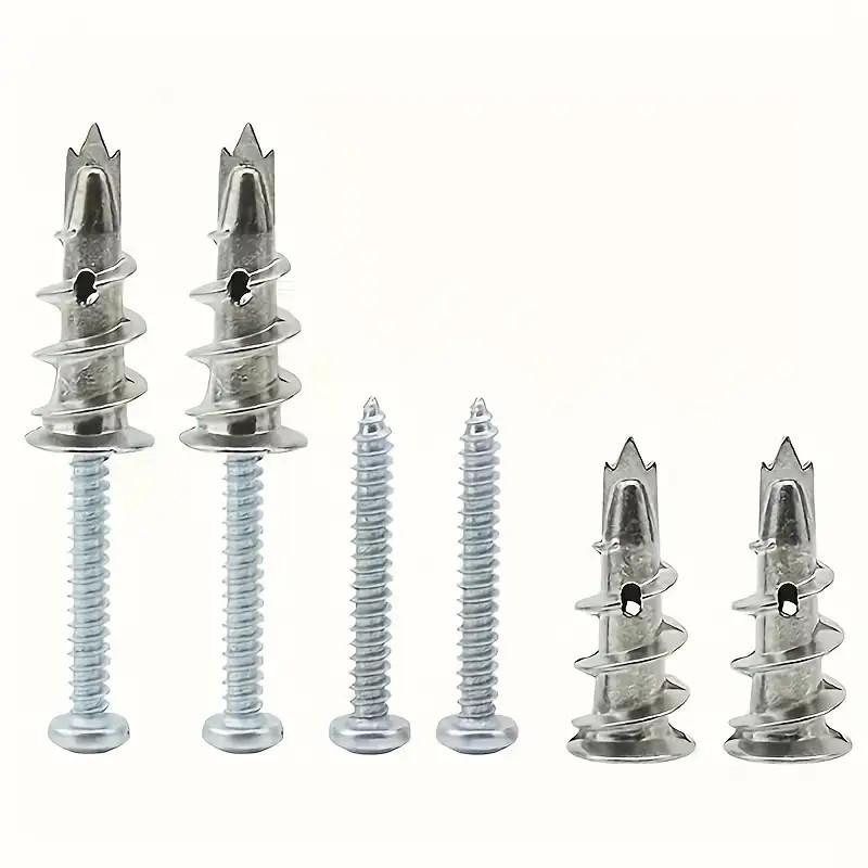 100-teiliges Set mit selbstbohrenden Ankern und Schrauben aus Zinklegierung für den Einsatz in Schwerlast-Gipskartonplatten
