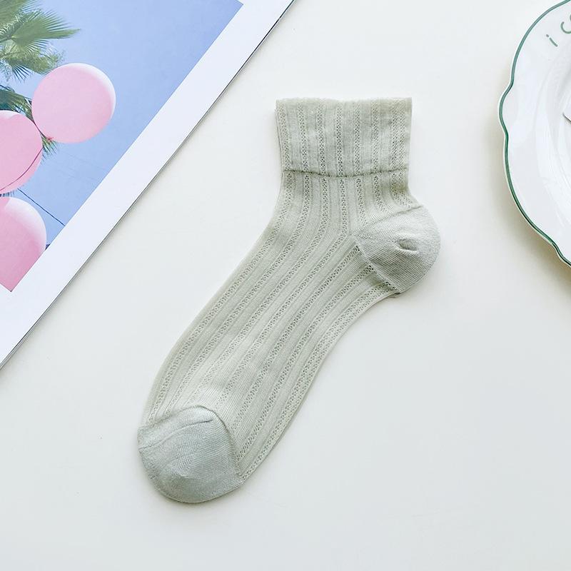 Spitzensocken Damen Sommer Dünne Kurze Socken Damen Sommer Mesh Atmungsaktiv Locker Eis-Socken Glasfaser Damen Socken
