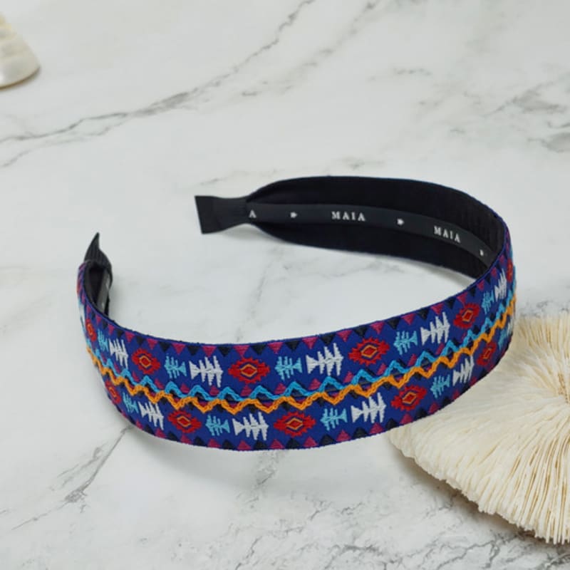 MAIA Stirnband mit geometrischem Muster - Blau