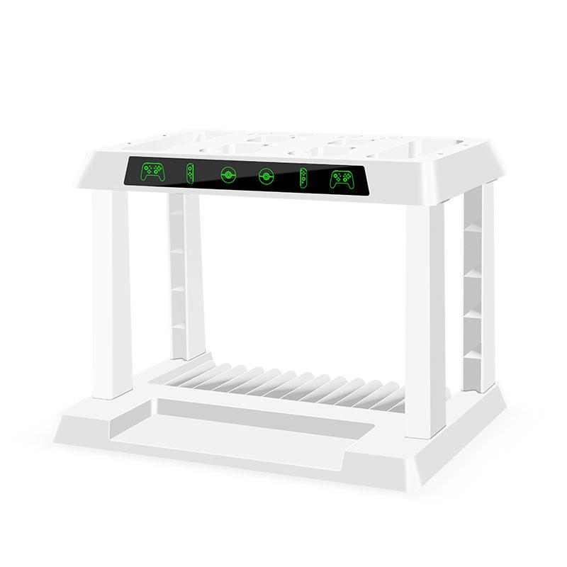 

Зарядная док-станция для Nintendo Switch Joy Cons, Pro Controllers и Poke Ball Plus Controllers, органайзер для аксессуаров Switch со светодиодными индикаторами Package:32.8*20*5.5cm белый