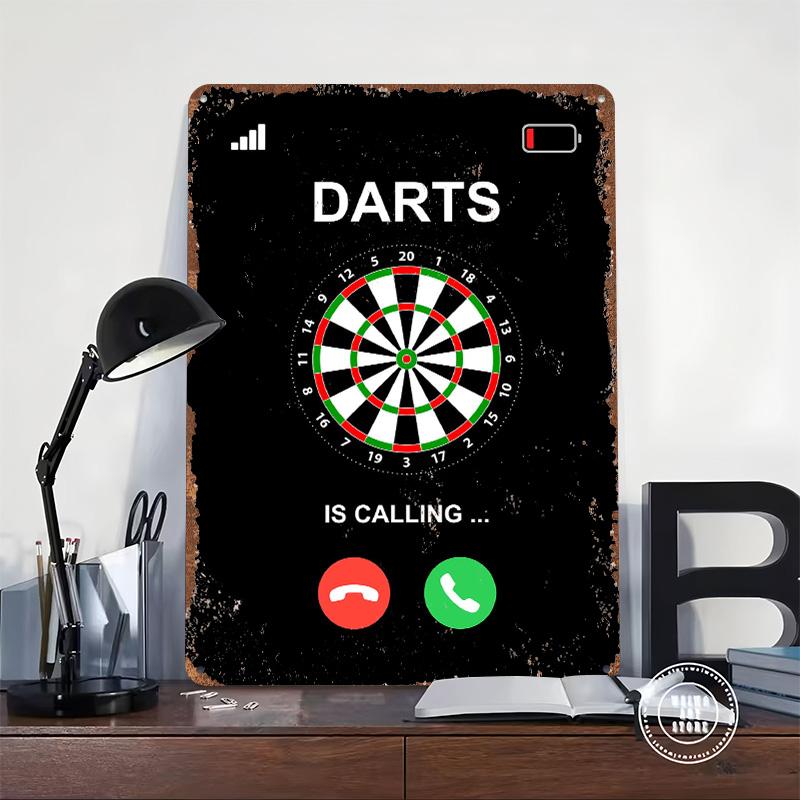 Darts Game Calling Metal Poster Customized Wall Art Retro Vintage Tinplate Signs for Interior Decoration Living Room Decor Men