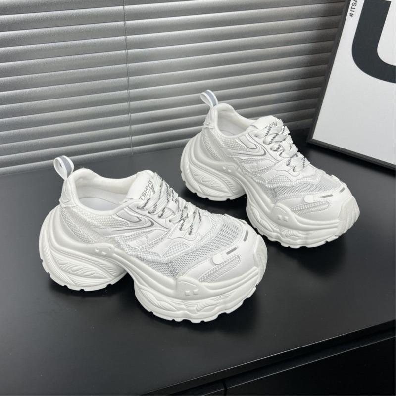 Leather Daddy Shoes Trendy New Spring Breathable Mesh Casual Sports Running Shoes Women's Autumn Red Women's Shoes