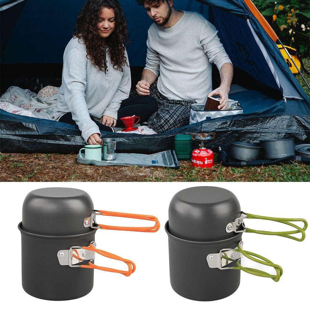 

Hard Aluminum Alloy Material Camping Cookware Lightweight Outdoor Tableware Backpacking помаранчевий