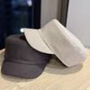 New Korean Style Solid Color Flat Top Equestrian Hat for Women in Autumn and Winter Fashionable and Warm Everyday Versatile Cap