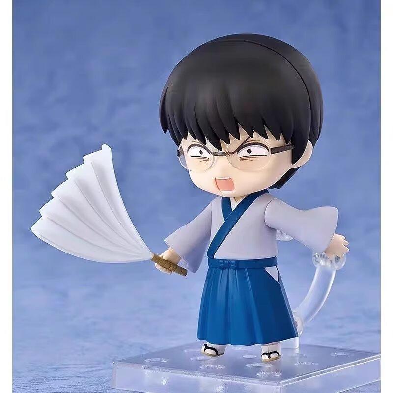 10cm #2420 #2462 #2458 Gintama Sakata Gintoki Kagura Shimura Shinpachi Movable Face Swap Chibi Action Figure Collectible Decor