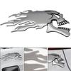 Fashion 2Pcs 3D Silver Chrome Ghost Motorcycle Car Sticker Styling Decoration Decals Stickers