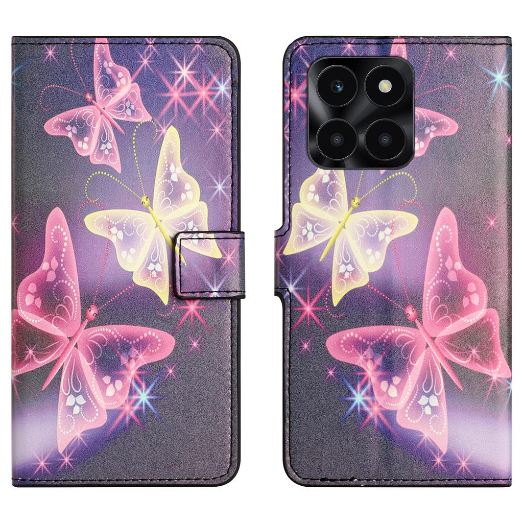 For Honor X6a 4G/X6b 4G/X6c 4G Wallet Case PU Leather Pattern Printing Phone Stand Cover