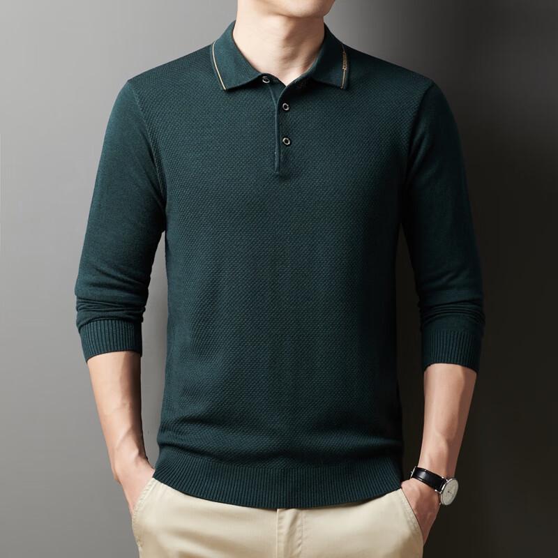 Men's Thick Polo Collar Wool Blend Knit Sweater