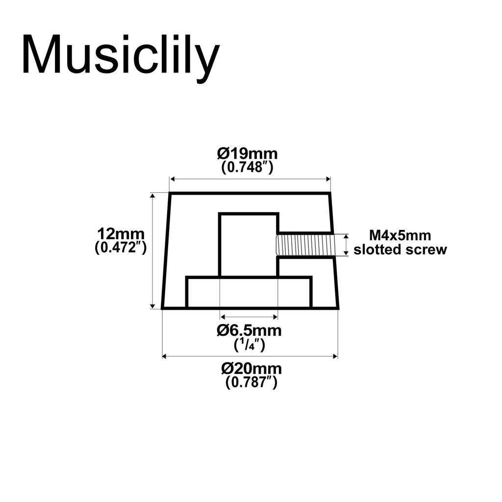 Musiclily Pro Plastic Feneder Amplifier Knobs for CTS Solid Shaft Control Cream of Pot, (Set 6)