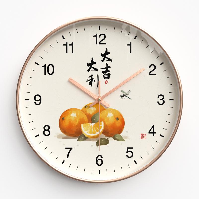 Wall Clock New Chinese Style Wall Clock Living Room Fashion Home Clock Bedroom Ultra-quiet Quartz Clock 30cm