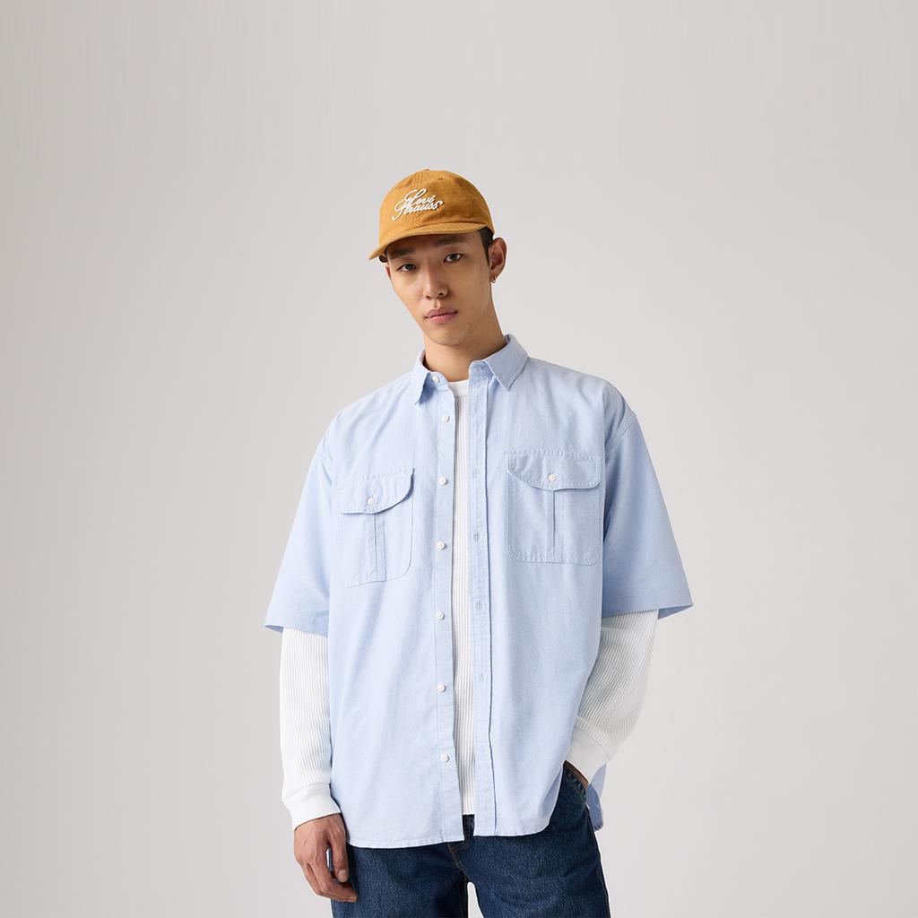 Levis Loose Vintage Workwear Comfortable Versatile Daily Commuting Short Sleeve Shirt Men shirts 005GI-0000