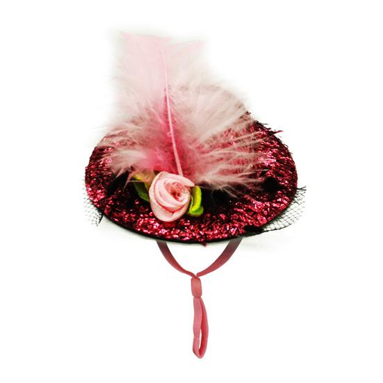 Sombrero para mascota, delicado dobladillo, decoración de plumas, cinturón de sujeción, divertidos accesorios para pollos, sombrero para aves de corral
