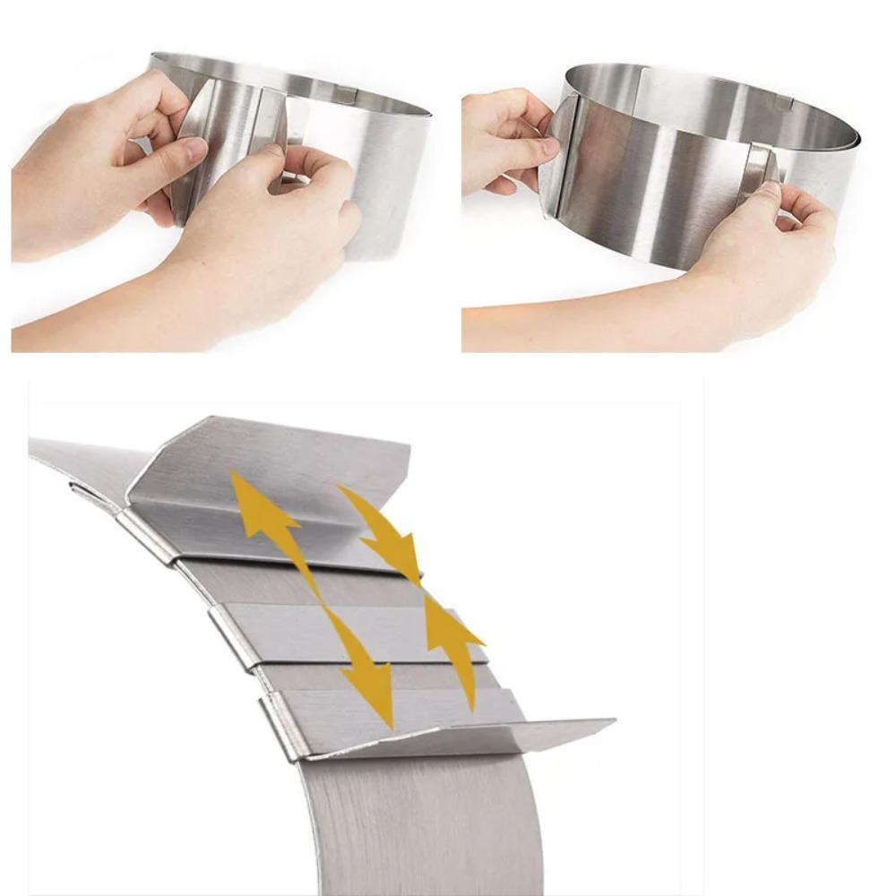 Nastavitelná kulatá forma na dortový ráfek, zatahovací ráfek na pěnový dort, kulatý nerezový pečicí ráfek, dortová pomůcka, mini 6CM, max 10CM