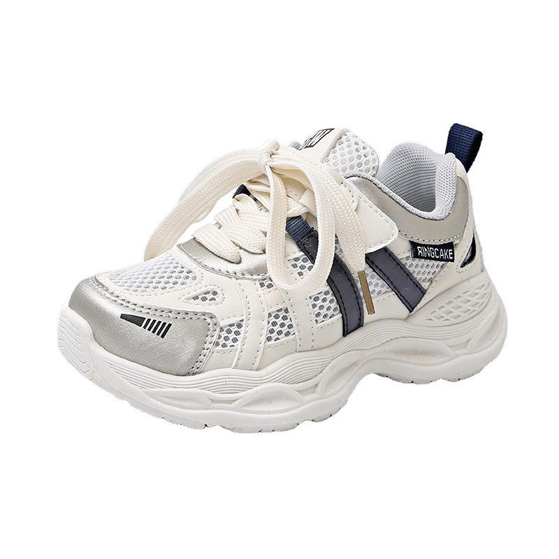 2025 Spring New Children's Dad Shoes Fashionable Versatile Boys Sports Shoes Lightweight Breathable Single Net Girls Running Shoes