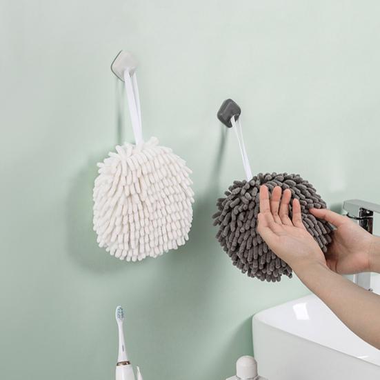 Chenille Hand Towel with Hanging Strap Highly Water Absorbent Soft Superfine Fiber