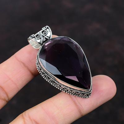 Faceted African Amethyst Pendant Unique Style Pendant 925 Sterling Silver Pendant Handmade Jewelry Vintage Pendant For Gift Gemstone Pendant