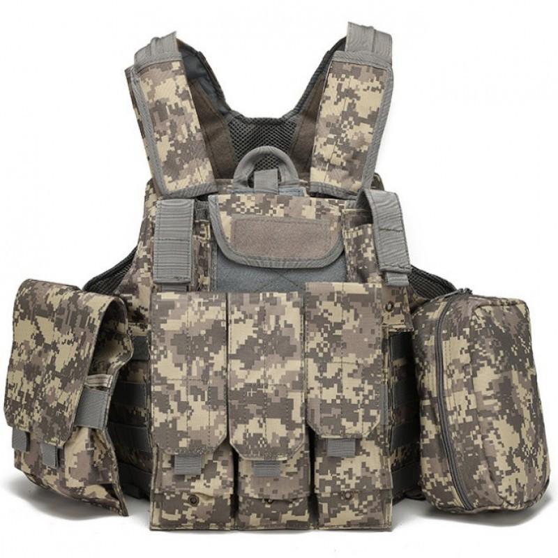 Factory Outdoor Training Camouflage Vest Protective CS Equipment Eight-piece Belly Pocket