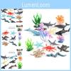 Authentisches Miniatur-Meereslebewesen-Modellset mit Delfin, Schildkröte, Krabbe und Oktopus – perfekt als Geschenk