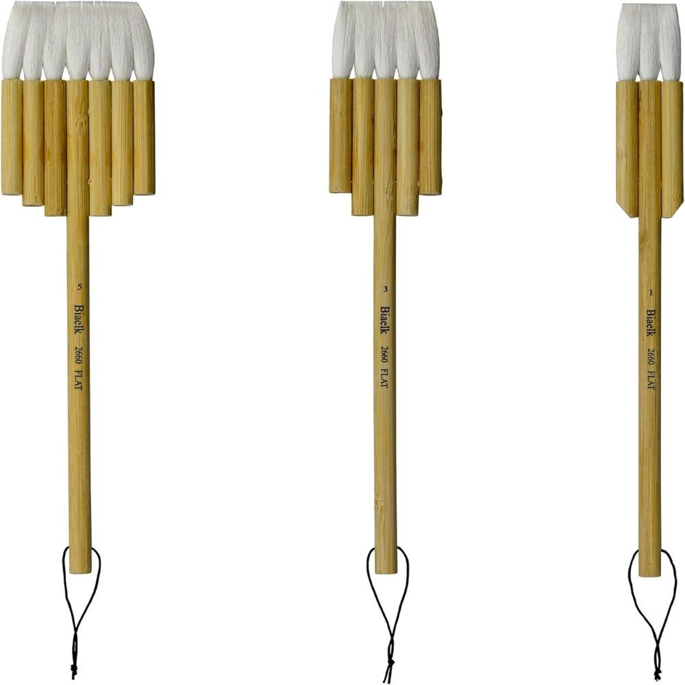 

Flat Hake Brushes Goat Hair Watercolor Paint Art Supplies Flat Paint Brushes For Artist