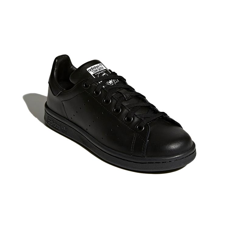 adidas Originals STAN SMITH J Abrasion Resistant Low Top Kids' Skateboarding Shoes Black Teenagers M20604