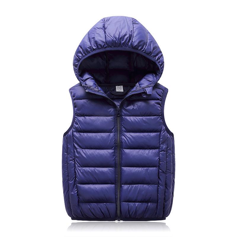 Kids' Korean-Style Hooded Down Cotton Vest for Autumn/Winter