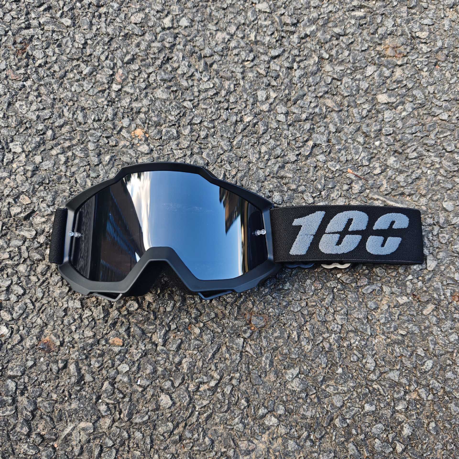 

100Best-selling outdoor cycling helmet goggles motorcycle sports bicycle sunglasses Black Frame Black Film LK