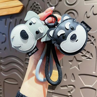 Original Leather Puppy Keychain Cute Cartoon Beagle Pendant Girl Exquisite Light Luxury Bag Small Pendant
