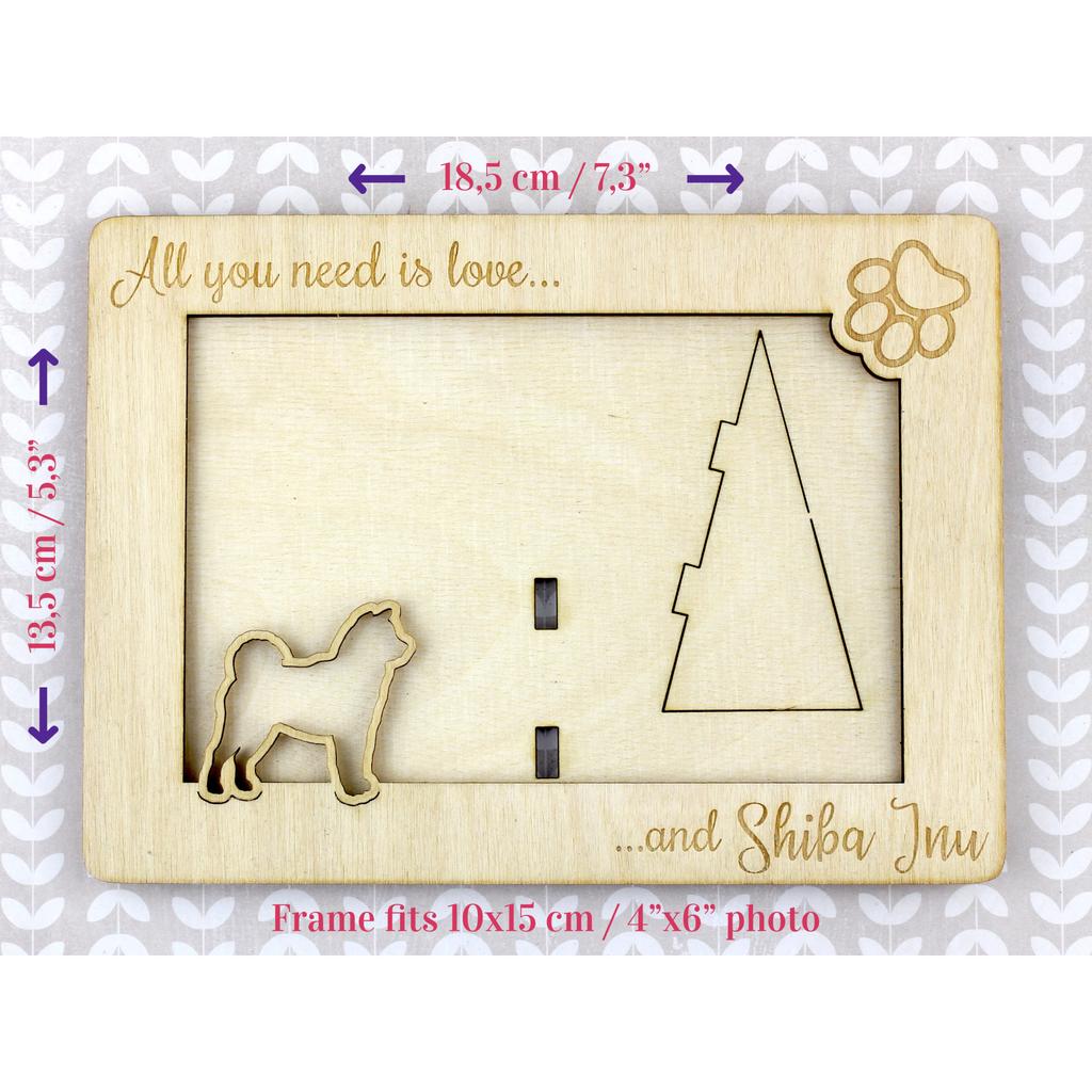 Shiba Inu, Japanese Small Size Dog, Japanese Brushwood Dog – Photo frame, engraved wooden frame | Art-Dog