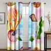 Marine Animal and Plant Theme High Blackout Curtains Shell Pattern Thick Clackout Drape Various Styles Bedroom Home Curtain Hot