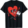 Heart Playing Soccer Valentines Day Football Girls T-Shirt