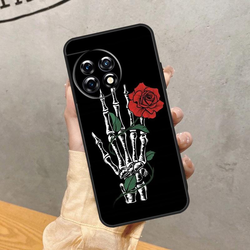 Skeleton Hand Rose Gothic Case For OnePlus 8 9 10 Pro 15 15R 13 R 12 11 13T 10T 8T Nord CE 5 2 3 4 Lite N20 N30 Cover