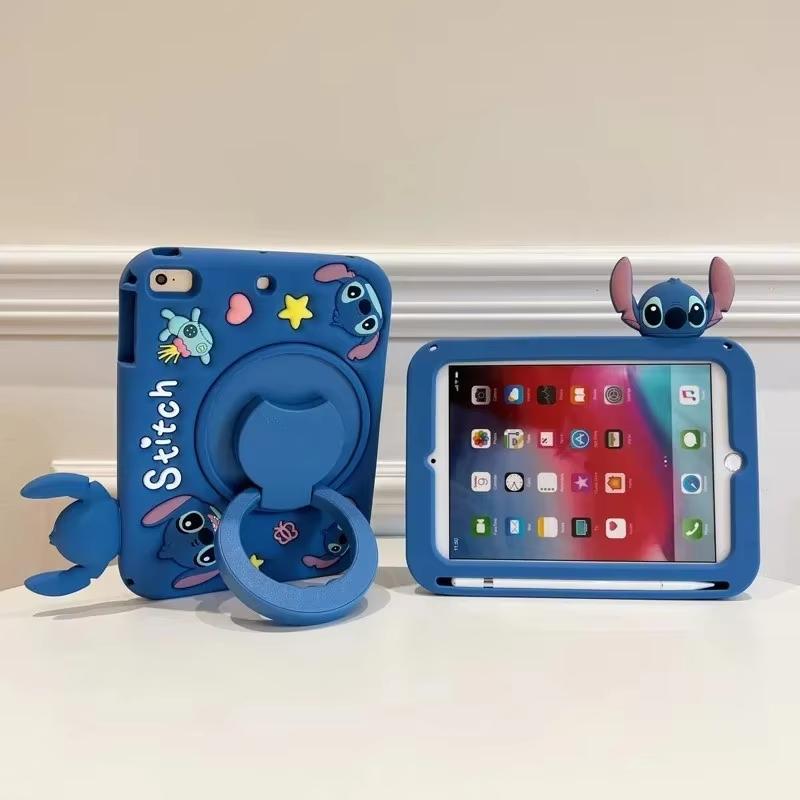 Cute Cartoon Stitch Silicone Stand Tablet Protective Case Samsung Galaxy Tab S6 A7 Lite A8 A9 Plus 8.7 11 T510 T290 8.0 Inth New