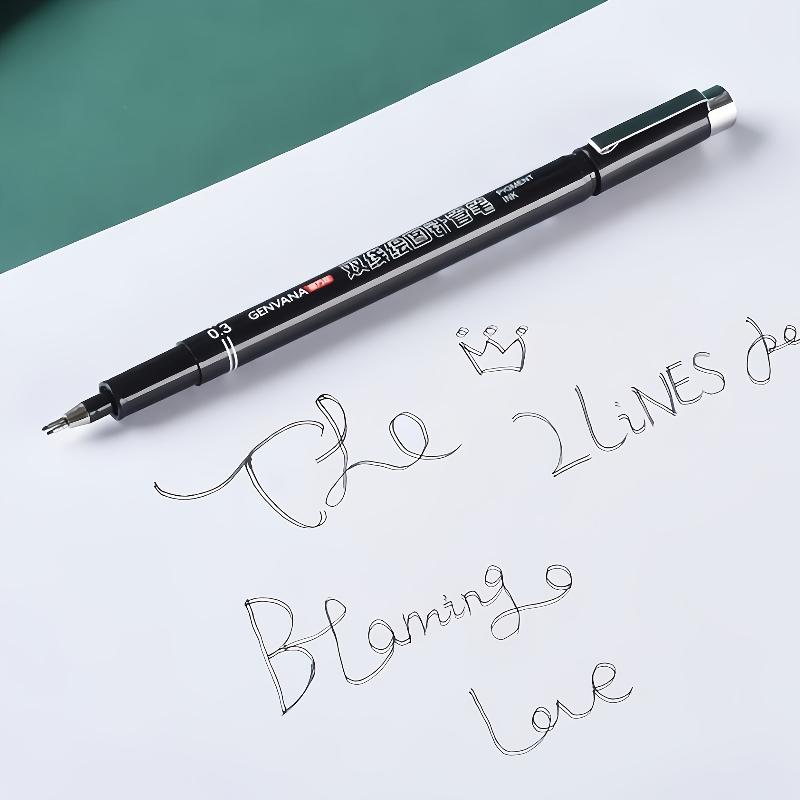 Double-Line Gel Pen - Exquisite Pen Clip,Must-Have Product for Architectural Designer Examination Drawing,Note-Taking & Painting