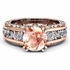 Elegant 10mm Round Cut 18k Rose Gold Filled Bridal Engagement Ring For Timeless Beauty