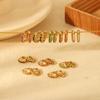 Geometric Jewelry Huggie Earrings Stainless Steel 18K Gold Plated Green Black White Paved Cubic Zircon Hoop Earring for Women
