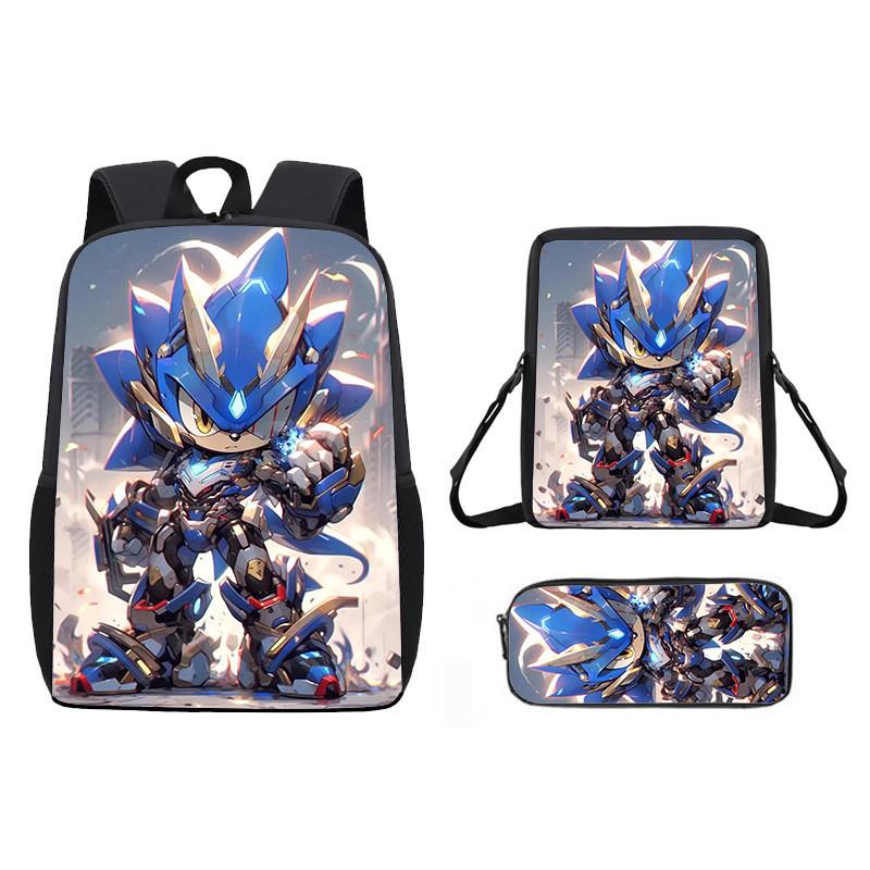 Children Cartoon Pattern Breathable Backpack Three Piece Set