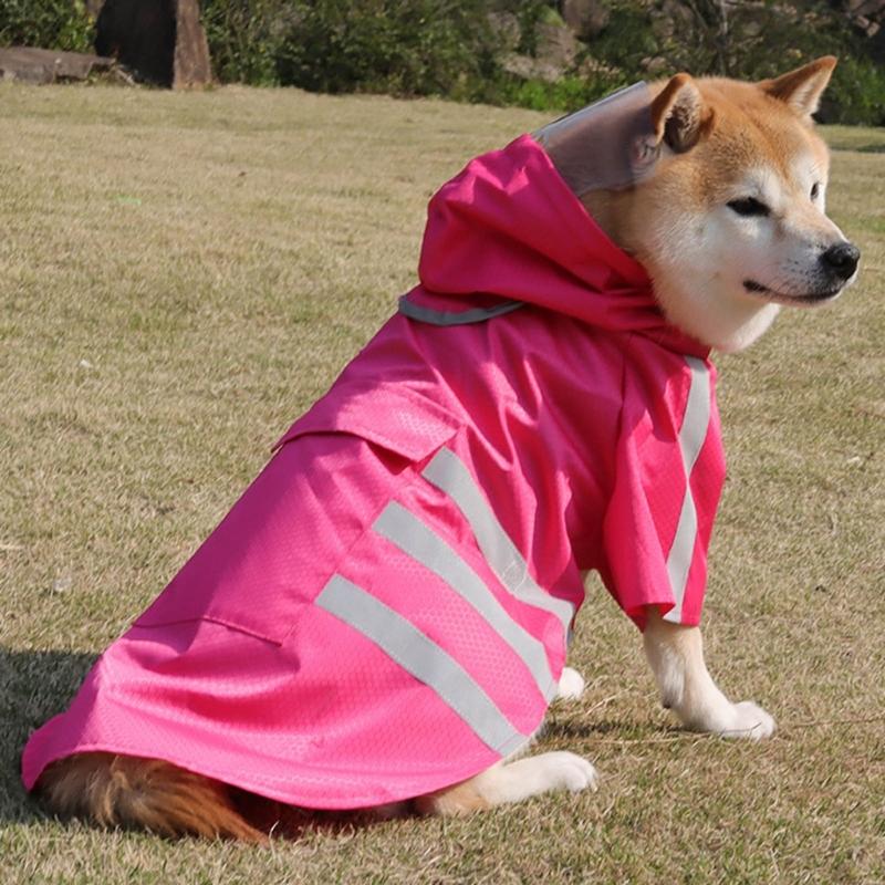 Breathable Reflective Dog Rain Suit Easy Wear 2 Leg Design Rain Jackets For Small to Large Dog Rainy Day Outdoor Activity