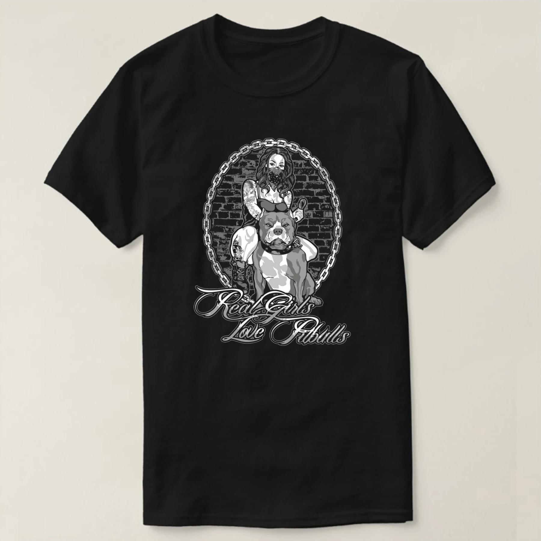 

Real Girls Love Pitbulls. Sexy Girls and Pitbulls Vintage Dog Lovers Gift T Shirt 100% Cotton Short Sleeve O-Neck Casual T-sh... 5XL різнокольоровий