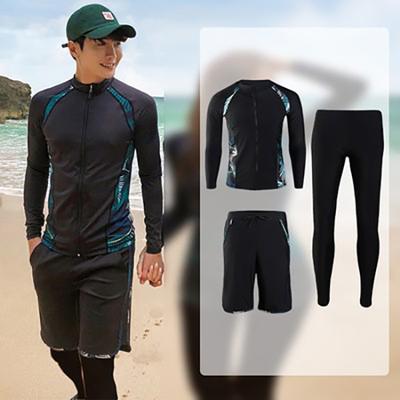Costume da bagno alla moda da coppia con protezione solare ad asciugatura rapida costume da bagno per surf snorkeling muta da sub da uomo set 3 pezzi top a maniche lunghe pantaloni lunghi costume da bagno